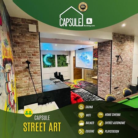 Capsule Street Art - Sauna- Jacuzzi - Playstation 5 - Billard - Netflix - Home Cinema - Terrasse Douai Ngoại thất bức ảnh